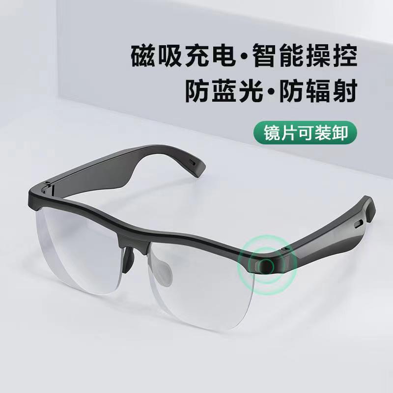 Cross-Border New Arrival J1 Bluetooth Glasses Black Technology Bone Conduction Stereo TWS Wireless Bluetooth Headset Smart Glasses