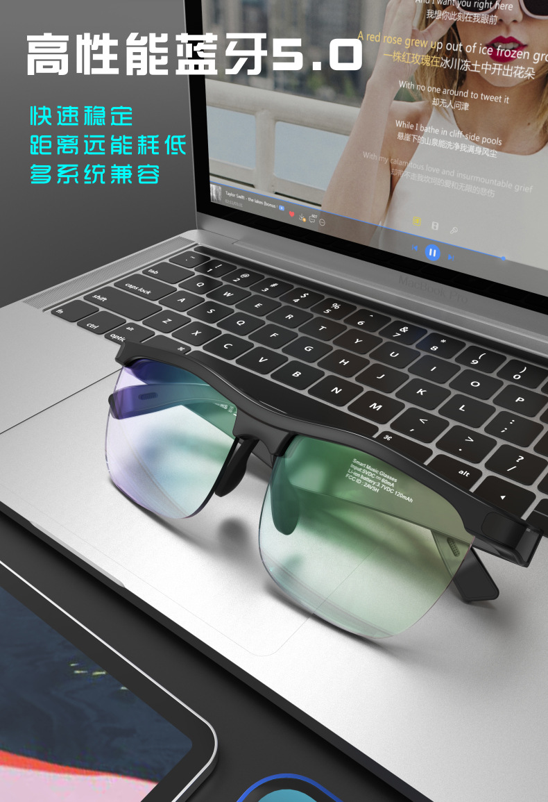 Cross-Border New Arrival J1 Bluetooth Glasses Black Technology Bone Conduction Stereo TWS Wireless Bluetooth Headset Smart Glasses Cross-Border New Arrival J1 Bluetooth Glasses Black Technology Bone Conduction Stereo TWS Wireless Bluetooth Headset Smart Glasses