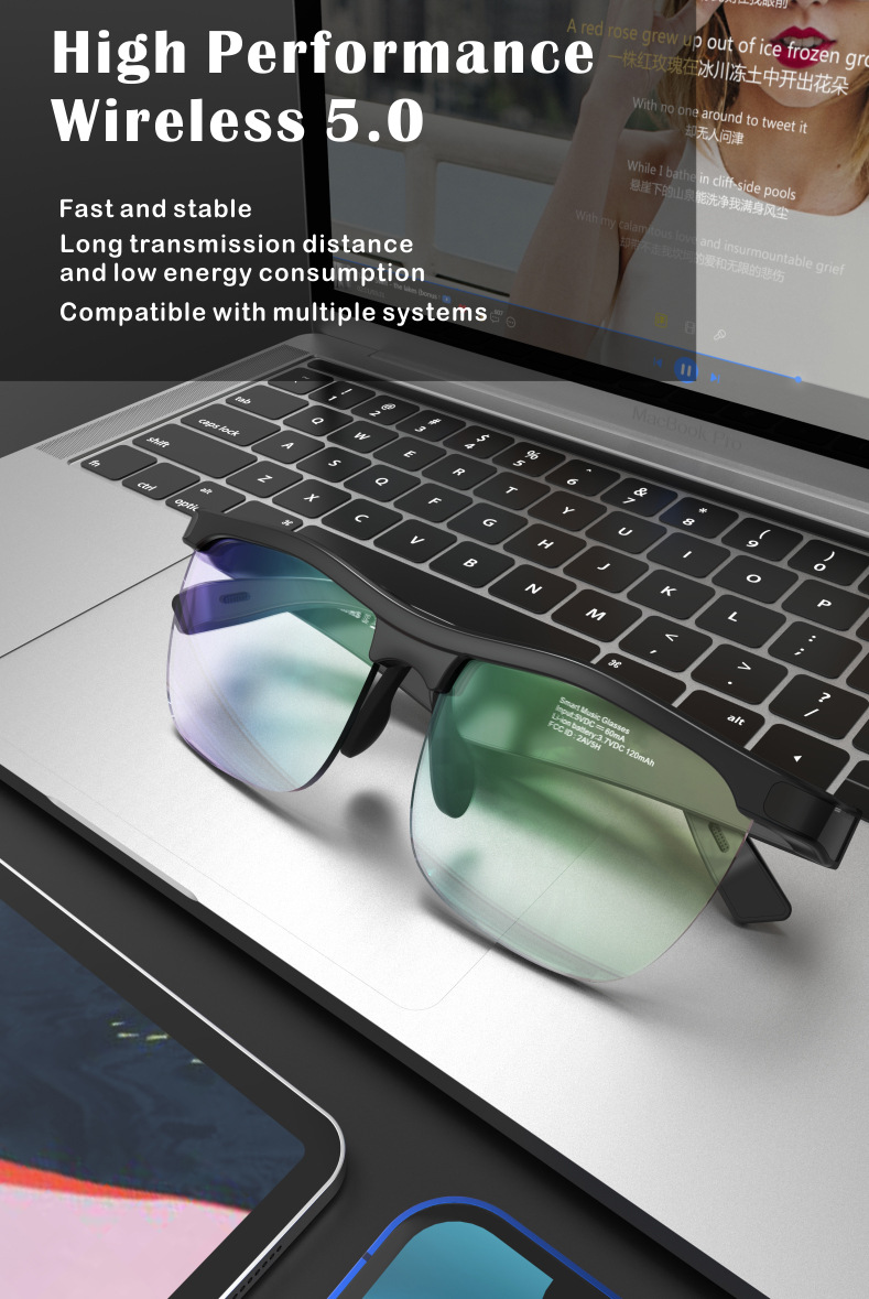 Cross-Border New Arrival J1 Bluetooth Glasses Black Technology Bone Conduction Stereo TWS Wireless Bluetooth Headset Smart Glasses Cross-Border New Arrival J1 Bluetooth Glasses Black Technology Bone Conduction Stereo TWS Wireless Bluetooth Headset Smart Glasses