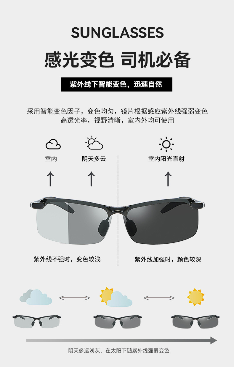 3043 Smart Photosensitive Color Polarized Sunglasses Day and Night Dual Use Driving Sunglasses Fishing Glasses Sunglasses Wholesale 3043 Smart Photosensitive Color Polarized Sunglasses Day and Night Dual Use Driving Sunglasses Fishing Glasses Sunglasses Wholesale