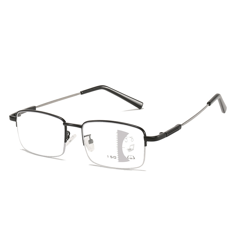 Smart Zoom Presbyopic Glasses Anti-Blue Light Multi-Focus Dual-Use Presbyopic Glasses Metal Reading Elderly Far-Sighted Glasses