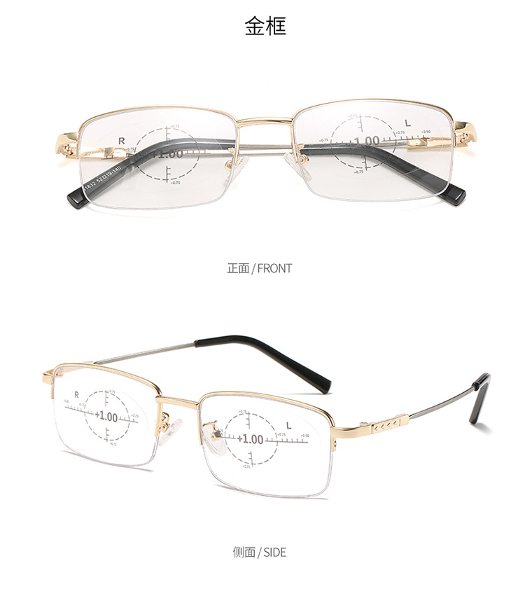 Smart Zoom Presbyopic Glasses Anti-Blue Light Multi-Focus Dual-Use Presbyopic Glasses Metal Reading Elderly Far-Sighted Glasses Smart Zoom Presbyopic Glasses Anti-Blue Light Multi-Focus Dual-Use Presbyopic Glasses Metal Reading Elderly Far-Sighted Glasses