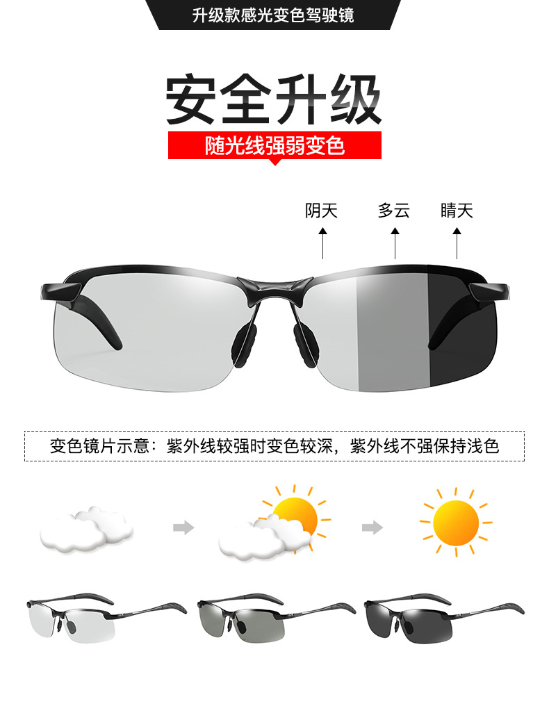 3043 Discolored Sunglasses Smart Photosensitive Polarized Sunglasses Day and Night Dual Use Driving Sunglasses Fishing Glasses Manufacturer 3043 Discolored Sunglasses Smart Photosensitive Polarized Sunglasses Day and Night Dual Use Driving Sunglasses Fishing Glasses Manufacturer