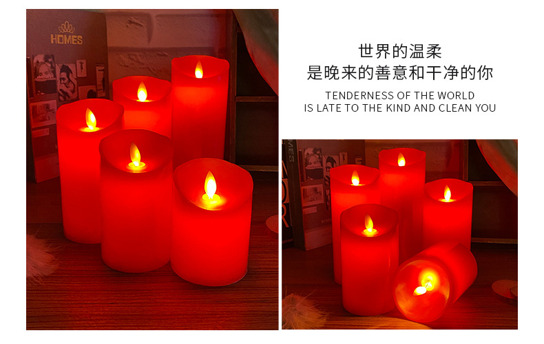 Simulation Electric Candle Lamp LED Candle Buddha Lamp Wedding New Year of the Ox Lead Street Light Halloween Party USB Rechargeable Light