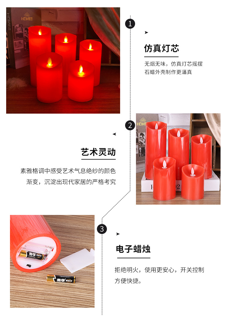 Simulation Electric Candle Lamp LED Candle Buddha Lamp Wedding New Year of the Ox Lead Street Light Halloween Party USB Rechargeable Light
