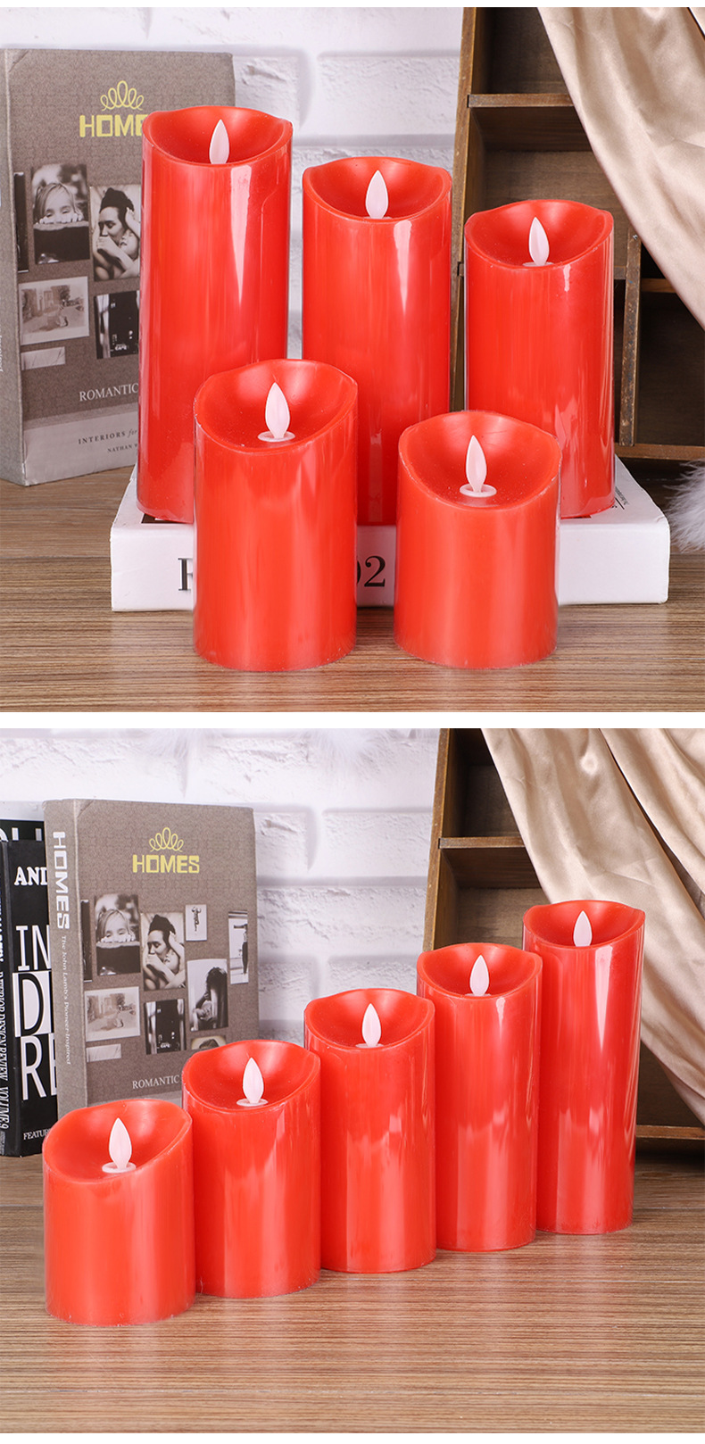 Simulation Electric Candle Lamp LED Candle Buddha Lamp Wedding New Year of the Ox Lead Street Light Halloween Party USB Rechargeable Light