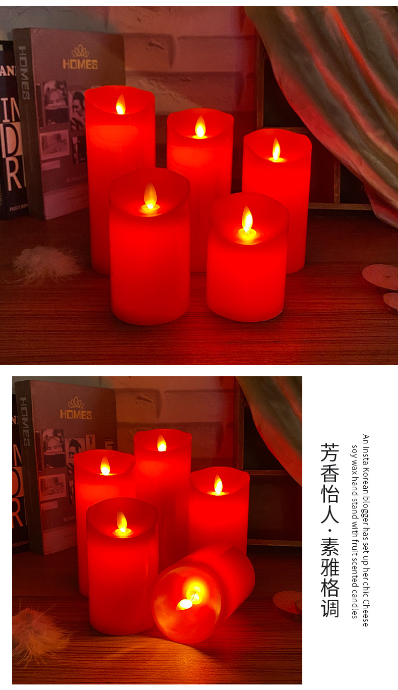 Simulation Electric Candle Lamp LED Candle Buddha Lamp Wedding New Year of the Ox Lead Street Light Halloween Party USB Rechargeable Light
