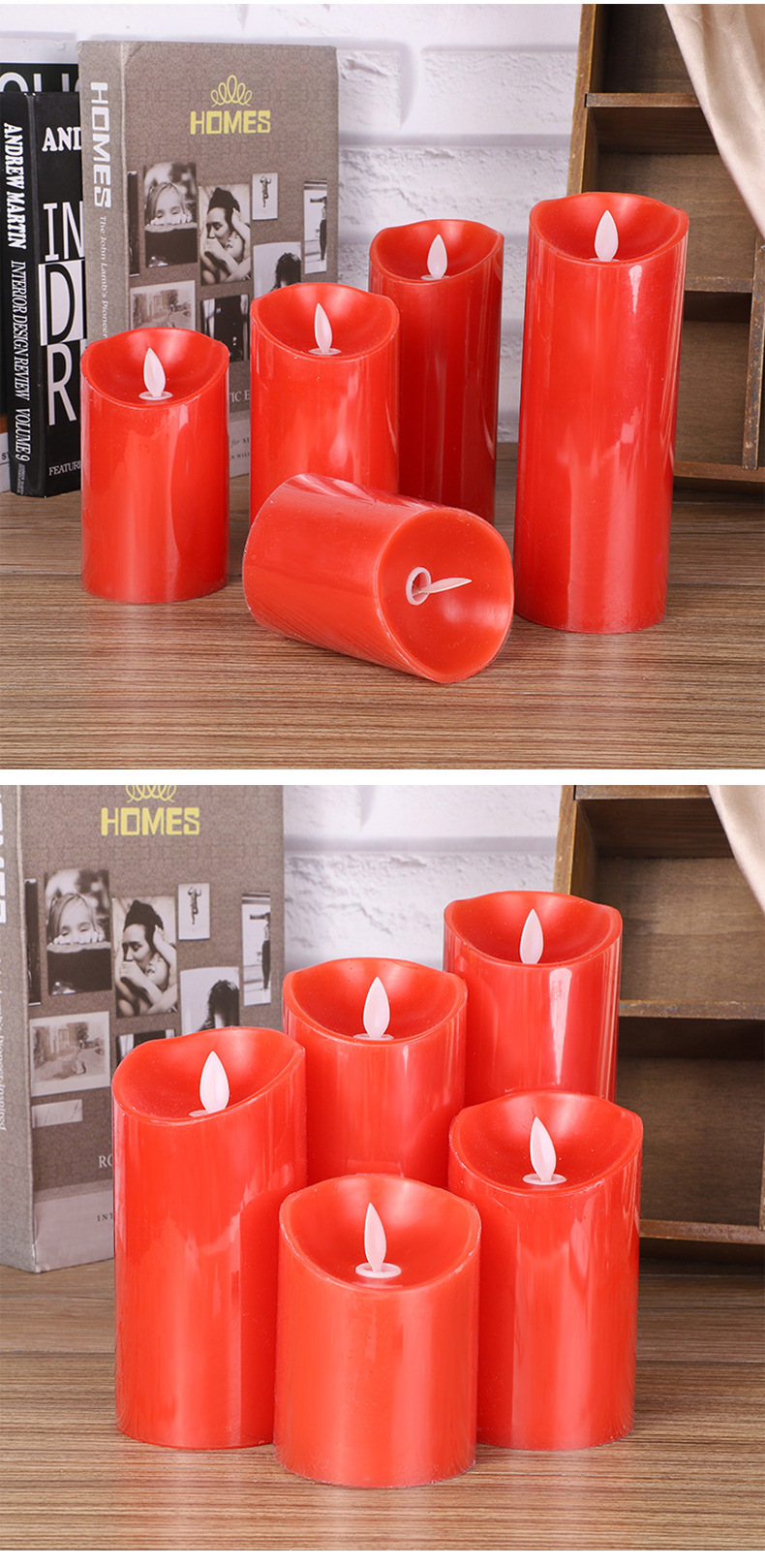 Simulation Electric Candle Lamp LED Candle Buddha Lamp Wedding New Year of the Ox Lead Street Light Halloween Party USB Rechargeable Light