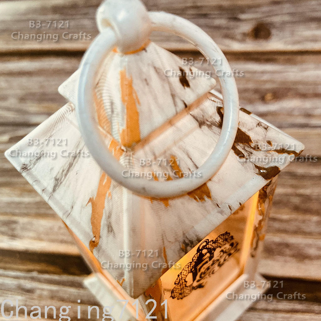 Ramadan Small Wind Lamp Plastic Glass Candle Holder Home Decoration Road Lead Barn Lantern Soft Decoration European Style Christmas Decoration
