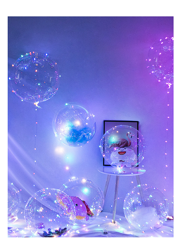 Floating Air Bounce Ball Light Cable Luminous 5 M Copper Wire Lamp String Wholesale Three Battery Box Led with Lead Decorative Stall