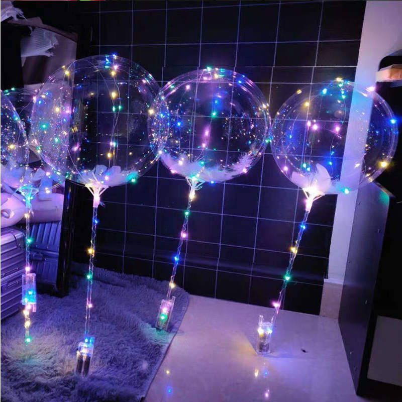 Floating Air Bounce Ball Light Cable Luminous 5 M Copper Wire Lamp String Wholesale Three Battery Box Led with Lead Decorative Stall