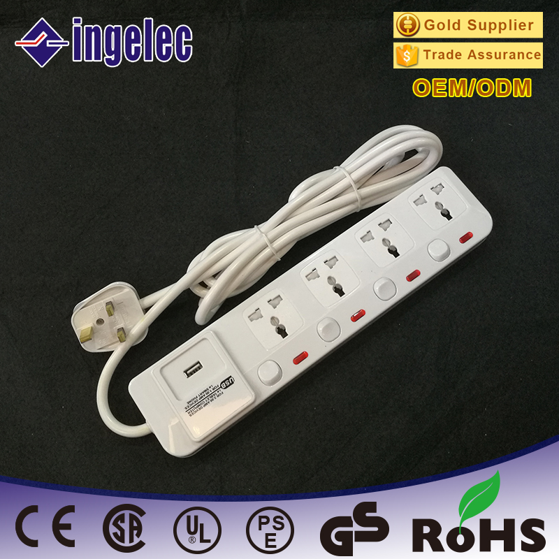 Supply Foreign Trade British Standard Four-Position Four-Open Socket Safety Power Strip Extension Cable Patch Board Patch Board