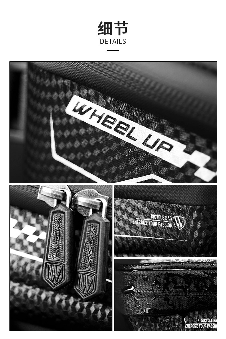 Wheelup Hard Shell Bicycle Bag Mountain Bike Front Beam Package Upper Tube Waterproof Phone Bag Saddle Bag Cycling Fixture