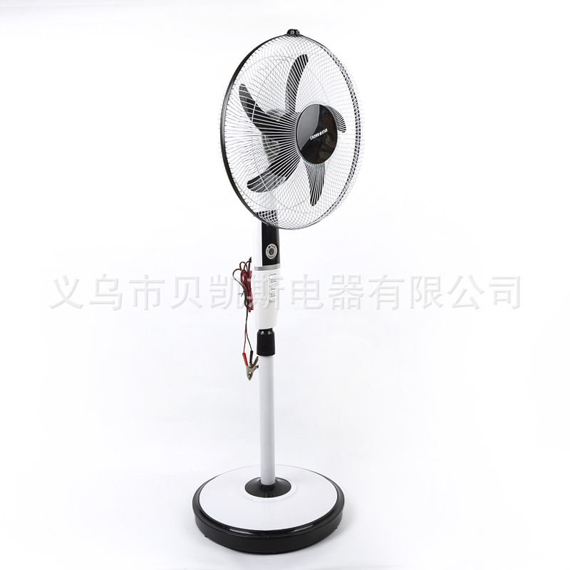 New 12V Solar Rechargeable Floor Fan with Battery Five-Leaf with Light DC-113 Standing Electric Fan Household Outdoor Fan