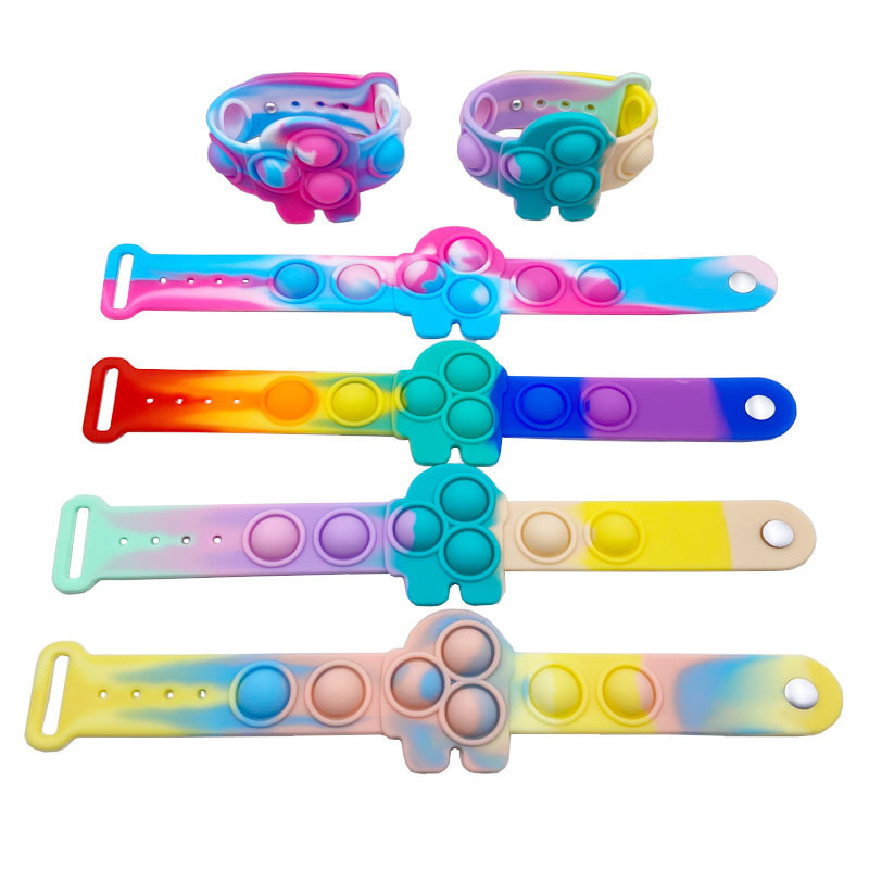 Mouse Killer Pioneer Colorful Silicone Bracelet Spaceman Decompression Bracelet Children&#039;s Fingertip Bubble Music Decompression Toy