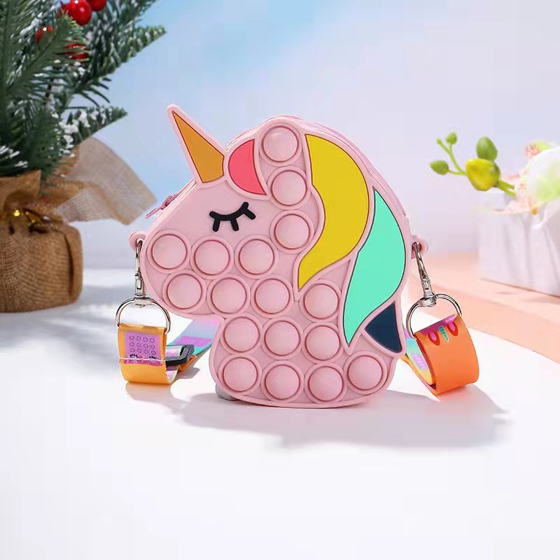 Cross-Border Hot Mouse Killer Pioneer New Bags Children's Decompression Bag Mouse Killer Pioneer Horn Beast Horse Head Mini Messenger Bag