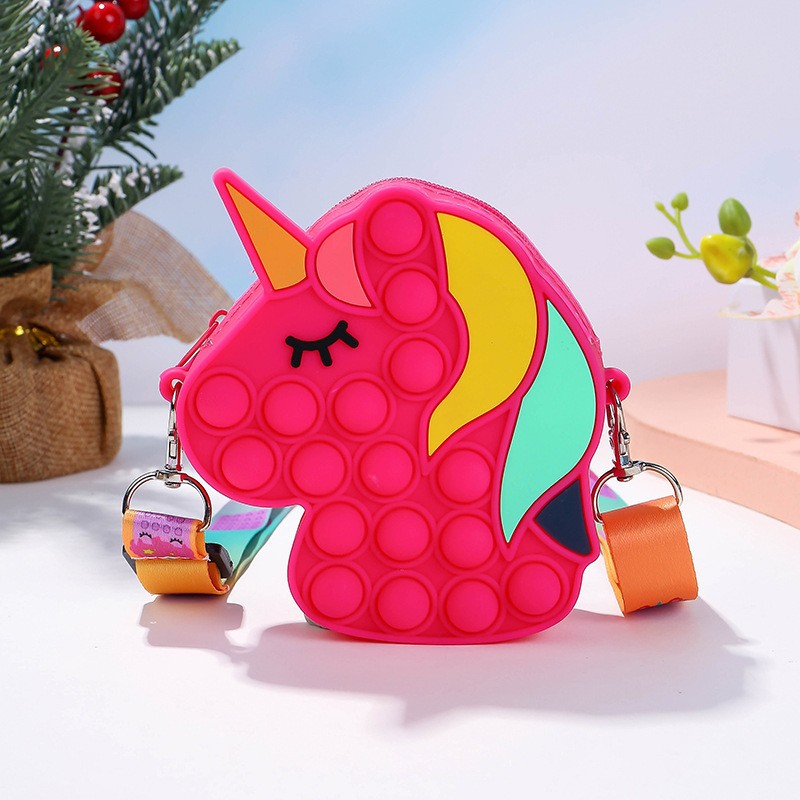 Cross-Border Hot Mouse Killer Pioneer New Bags Children's Decompression Bag Mouse Killer Pioneer Horn Beast Horse Head Mini Messenger Bag