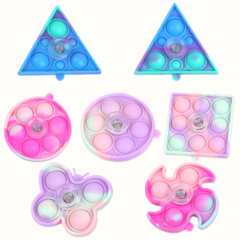 Cross-Border Mouse Killer Pioneer Fingertip Gyro Macaron Color Creative Finger Rotating Decompression Soft Rubber Gyro Toy