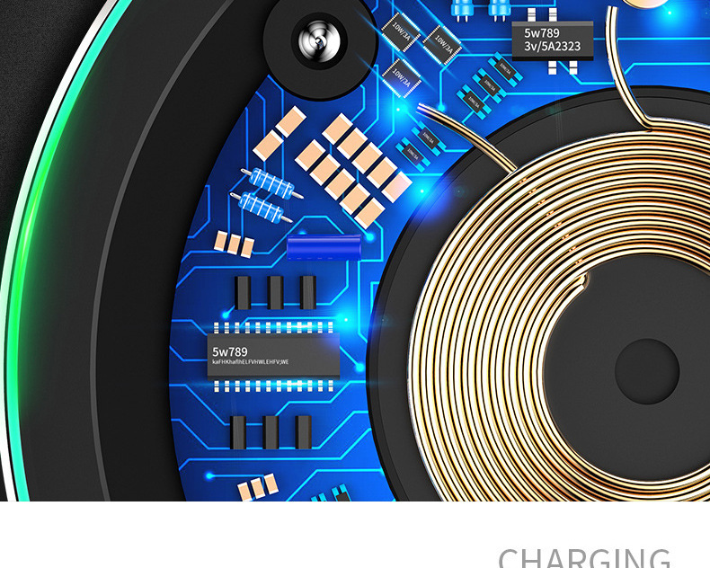 Ultra-thin wireless block charging QI round transmitter aluminum alloy wireless charger is suitable for iphone8 quick charging 9v Ultra-thin wireless block charging QI round transmitter aluminum alloy wireless charger is suitable for iphone8 quick charging 9v