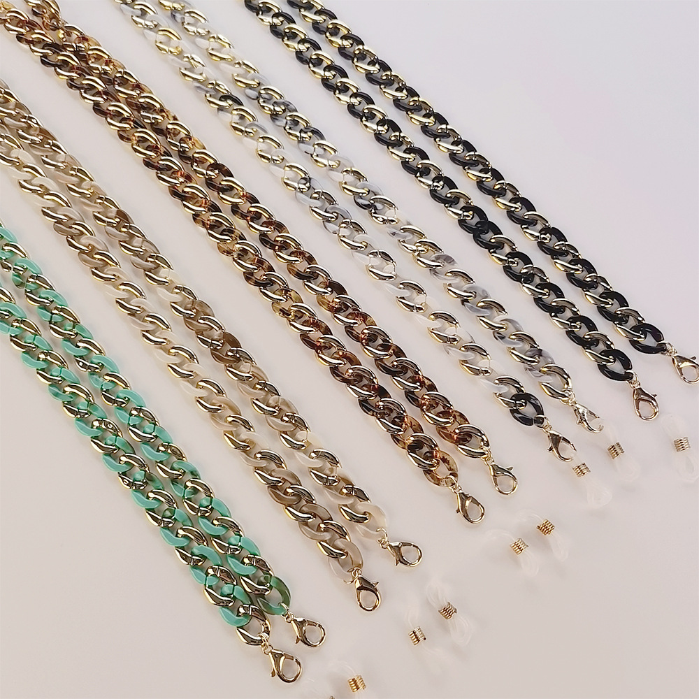 Europe and America Cross Border New Handmade Stitching Acrylic Earphone Mask Chain Fashion Necklace Multi-Purpose Accessories Eyeglasses Chain