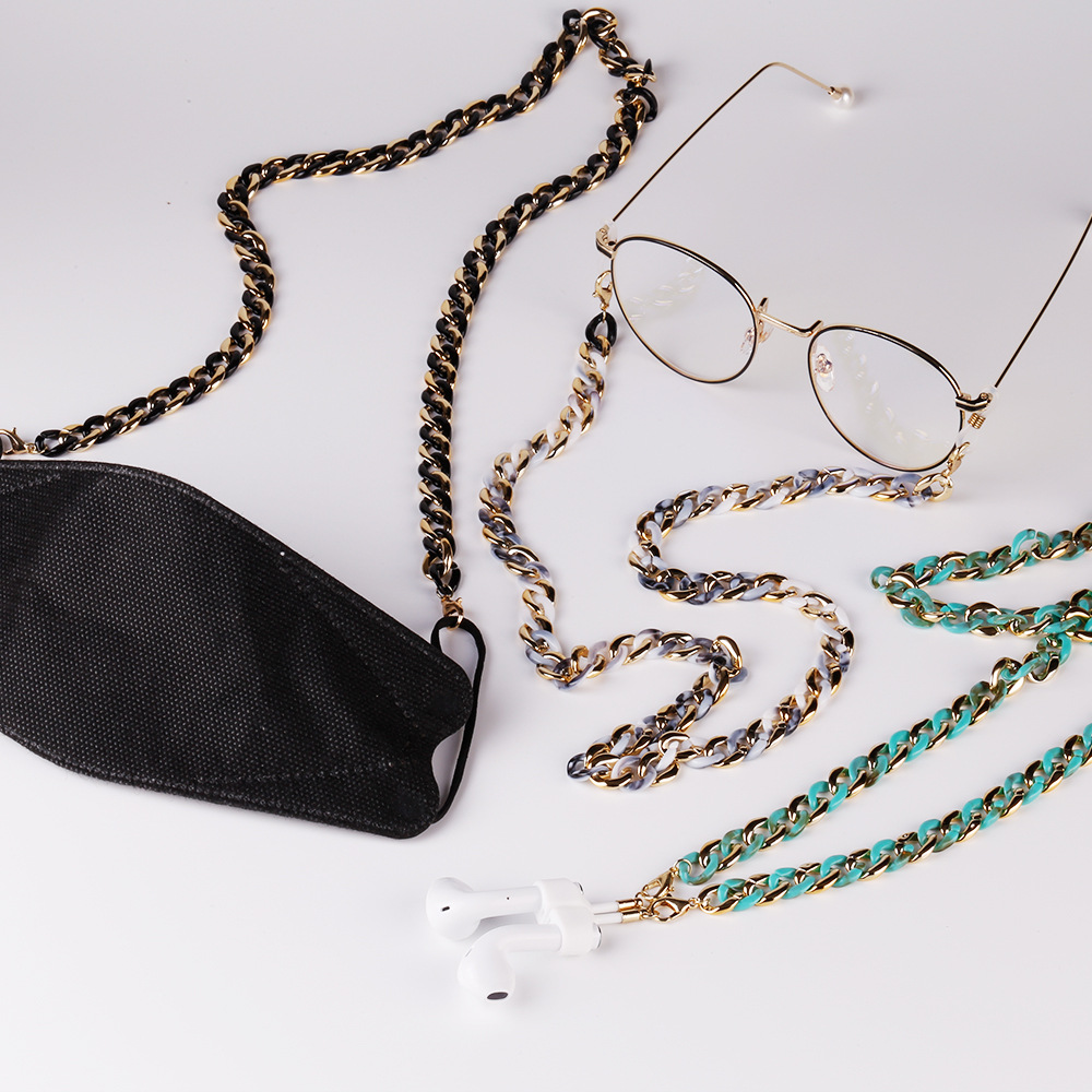 Europe and America Cross Border New Handmade Stitching Acrylic Earphone Mask Chain Fashion Necklace Multi-Purpose Accessories Eyeglasses Chain