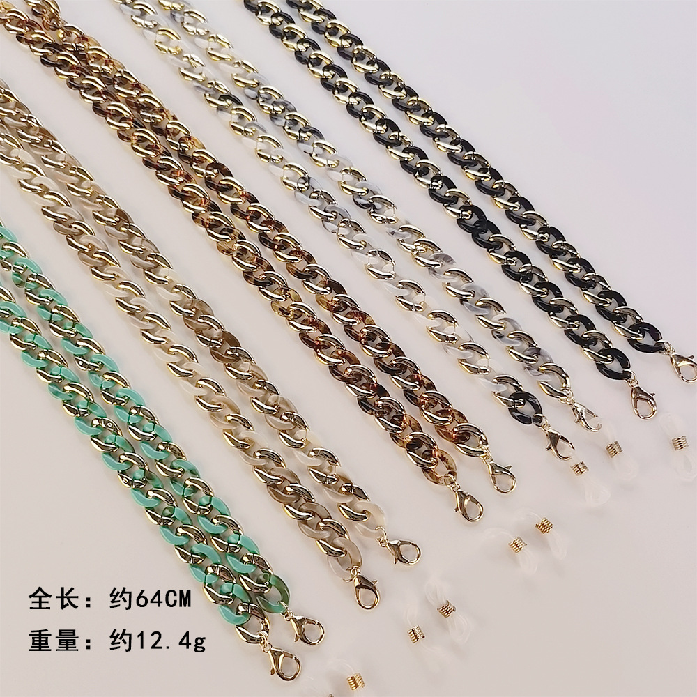 Europe and America Cross Border New Handmade Stitching Acrylic Earphone Mask Chain Fashion Necklace Multi-Purpose Accessories Eyeglasses Chain