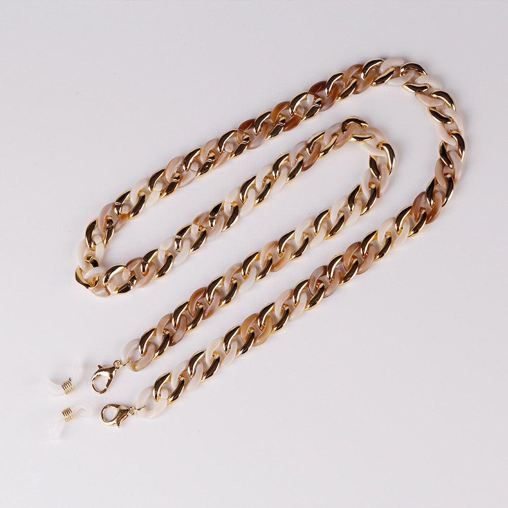 Europe and America Cross Border New Handmade Stitching Acrylic Earphone Mask Chain Fashion Necklace Multi-Purpose Accessories Eyeglasses Chain