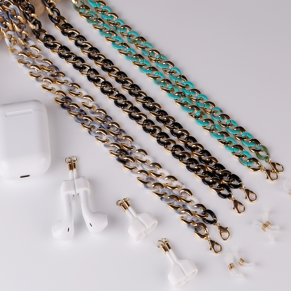 Europe and America Cross Border New Handmade Stitching Acrylic Earphone Mask Chain Fashion Necklace Multi-Purpose Accessories Eyeglasses Chain