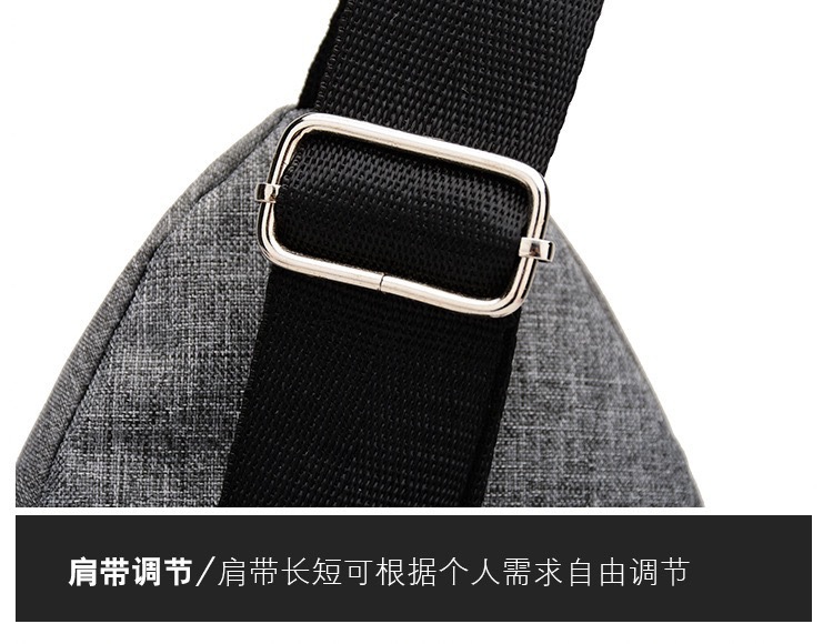 Cross-Border Small Chest Bag Fashion Oxford Cloth Crossbody Shoulder Bag USB Earphone Hole Large Capacity Men's Chest Bag