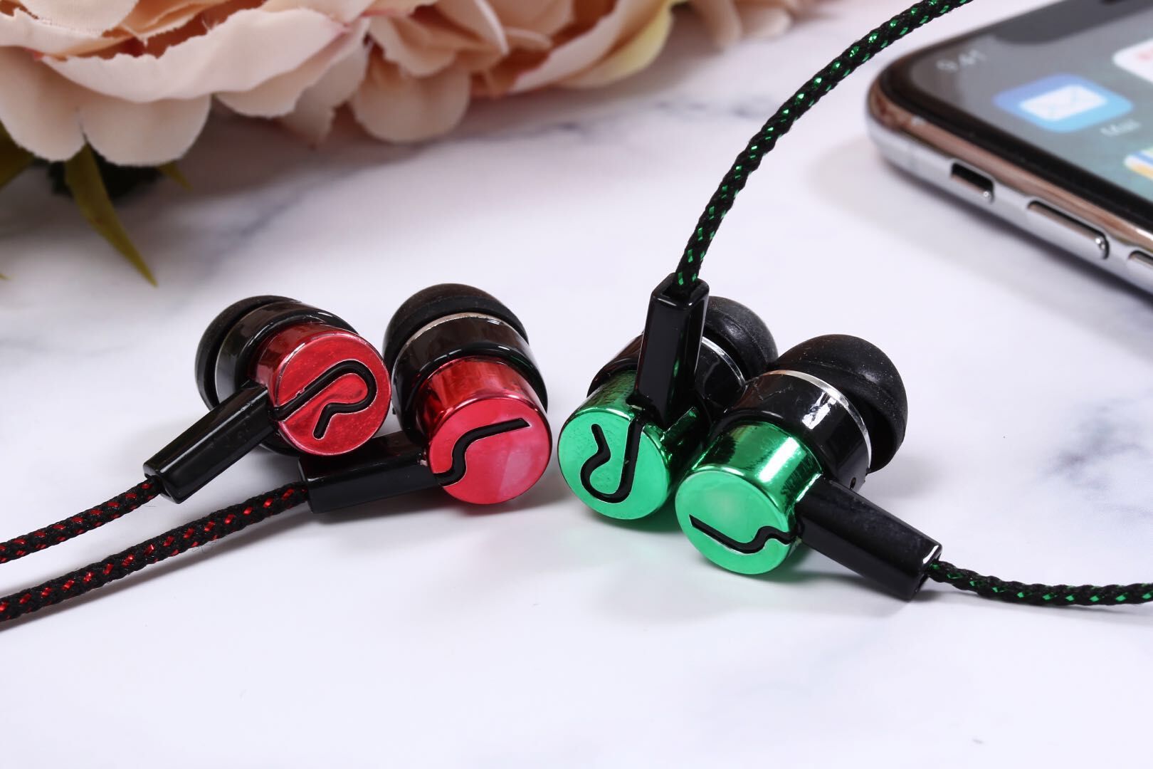 New Braided Wiring Headset in-Ear Dynamic Bass Boost with Mic M Audio Earphone Compatible with Universal Earphones for Mobile Phones New Braided Wiring Headset in-Ear Dynamic Bass Boost with Mic M Audio Earphone Compatible with Universal Earphones for Mobile Phones