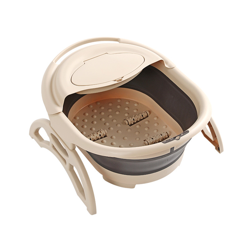 Folding Foot Bath Bucket Portable High-Depth Bucket over the Knee Foot Tub Household Foot Barrel Wash Foot Basin Plastic Foot Basin