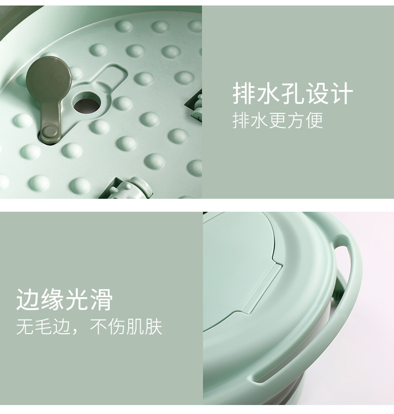 Folding Foot Bath Bucket Portable High-Depth Bucket over the Knee Foot Tub Household Foot Barrel Wash Foot Basin Plastic Foot Basin