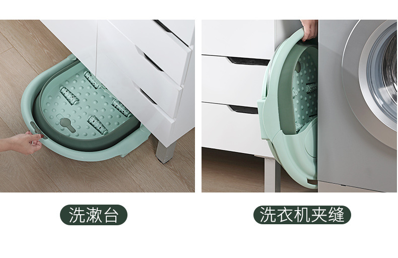 Folding Foot Bath Bucket Portable High-Depth Bucket over the Knee Foot Tub Household Foot Barrel Wash Foot Basin Plastic Foot Basin