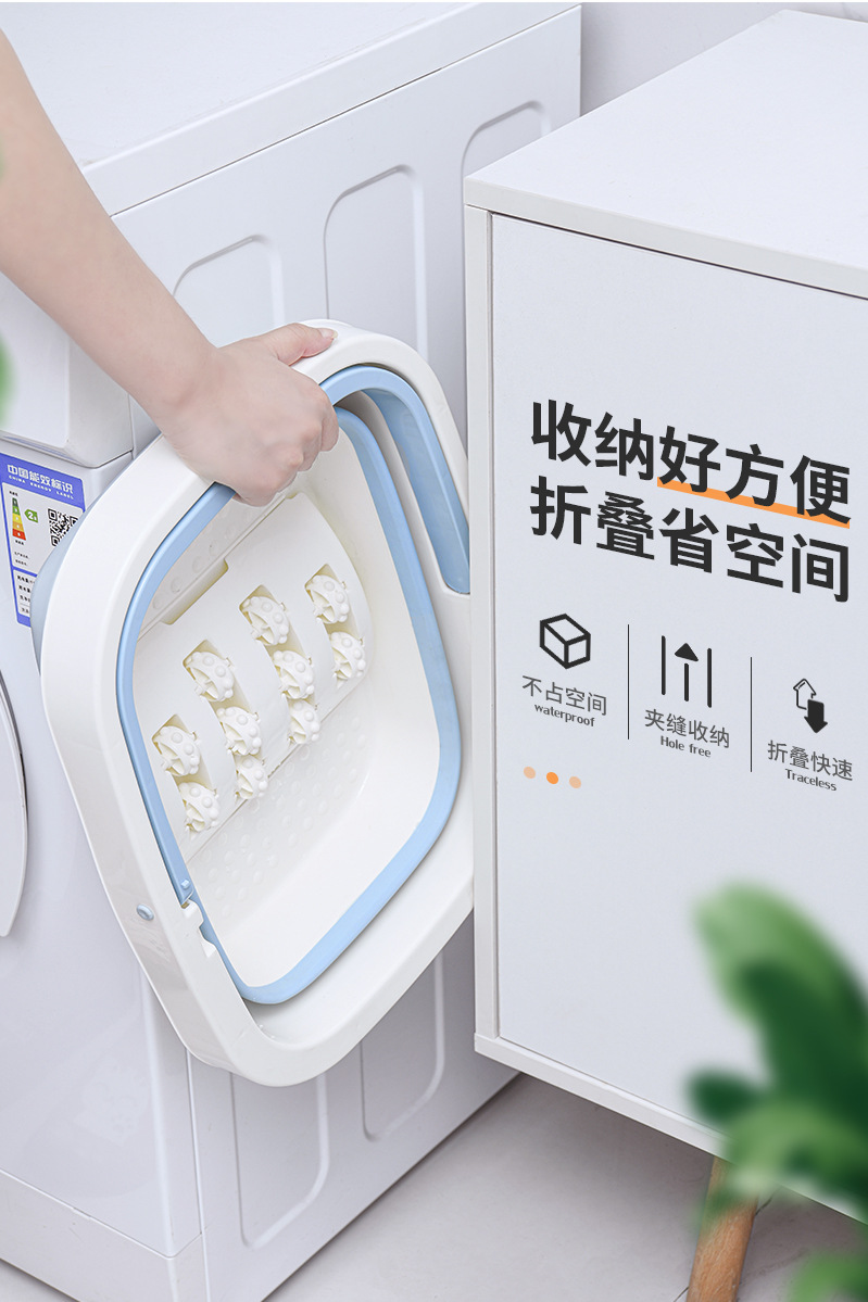 New Folding Foot Bath Barrel Plastic Foot Tub Thickened Foot Barrel Basin Massage Feet Bathing Tub Household Adult Feet-Washing Basin