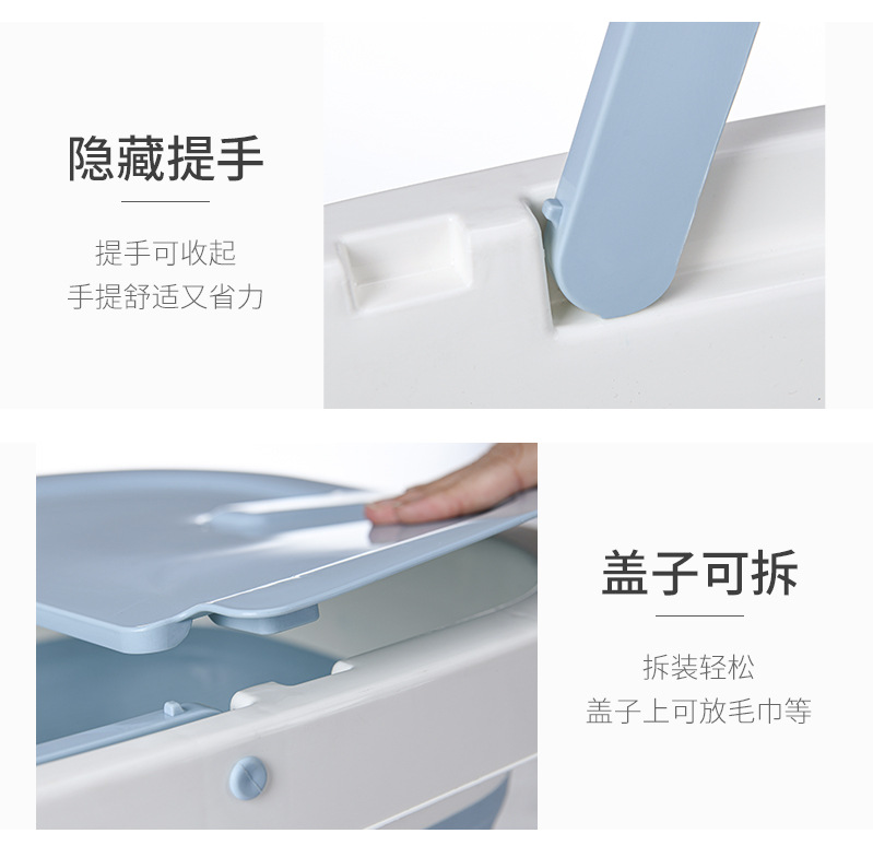 New Folding Foot Bath Barrel Plastic Foot Tub Thickened Foot Barrel Basin Massage Feet Bathing Tub Household Adult Feet-Washing Basin