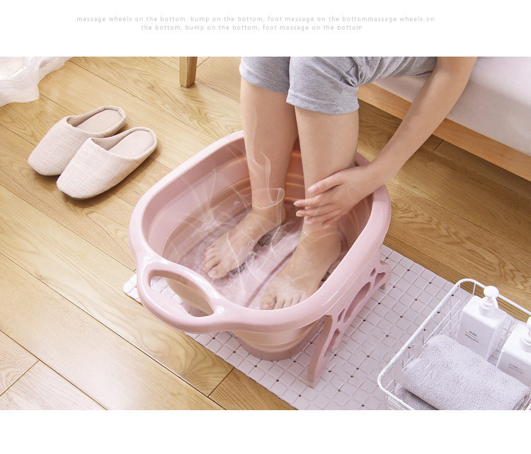 New Roller Folding Foot Tub Portable Foot Bath Barrel Wash Foot Basin Home Travel Feet-Washing Basin Factory Direct Sales
