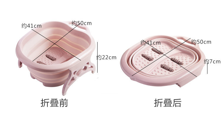 New Roller Folding Foot Tub Portable Foot Bath Barrel Wash Foot Basin Home Travel Feet-Washing Basin Factory Direct Sales