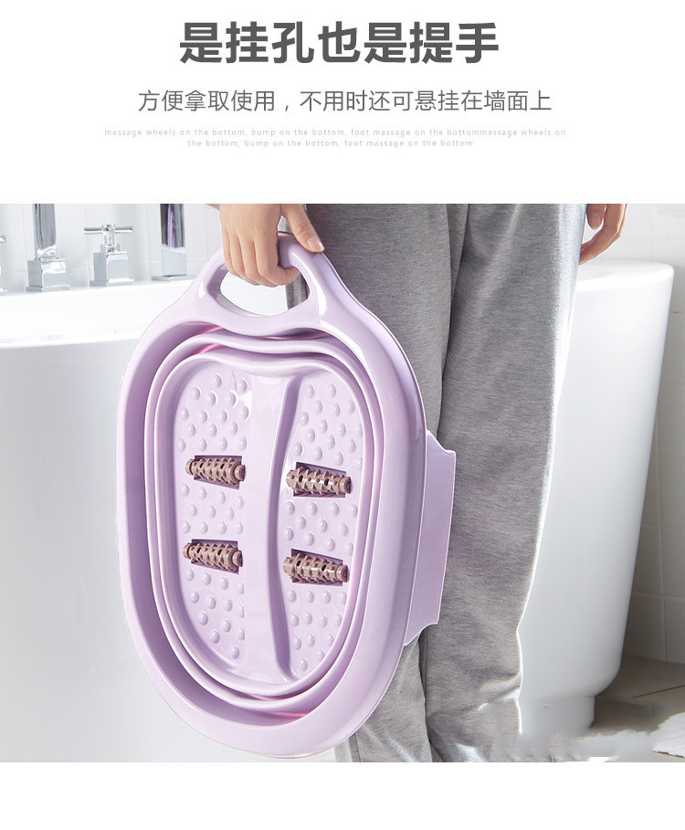 New Roller Folding Foot Tub Portable Foot Bath Barrel Wash Foot Basin Home Travel Feet-Washing Basin Factory Direct Sales