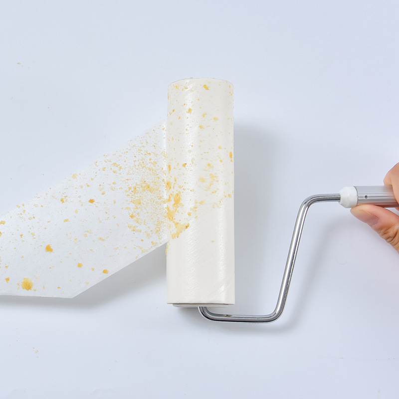 Tearable Lint Remover Roller Dust Sticking Paper Telescopic Long Handle Lint Remover Dust Removal Paper Scrap Floor Stick at Will