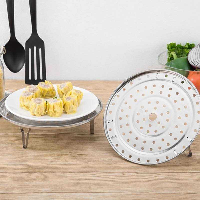One Piece Dropshipping-Water Contactless Steam Rack Household Stainless Steel Steamer Plate Steamer Electric Pressure Cooker Steaming Rack Plate for Streaming Steamer Steamed Buns