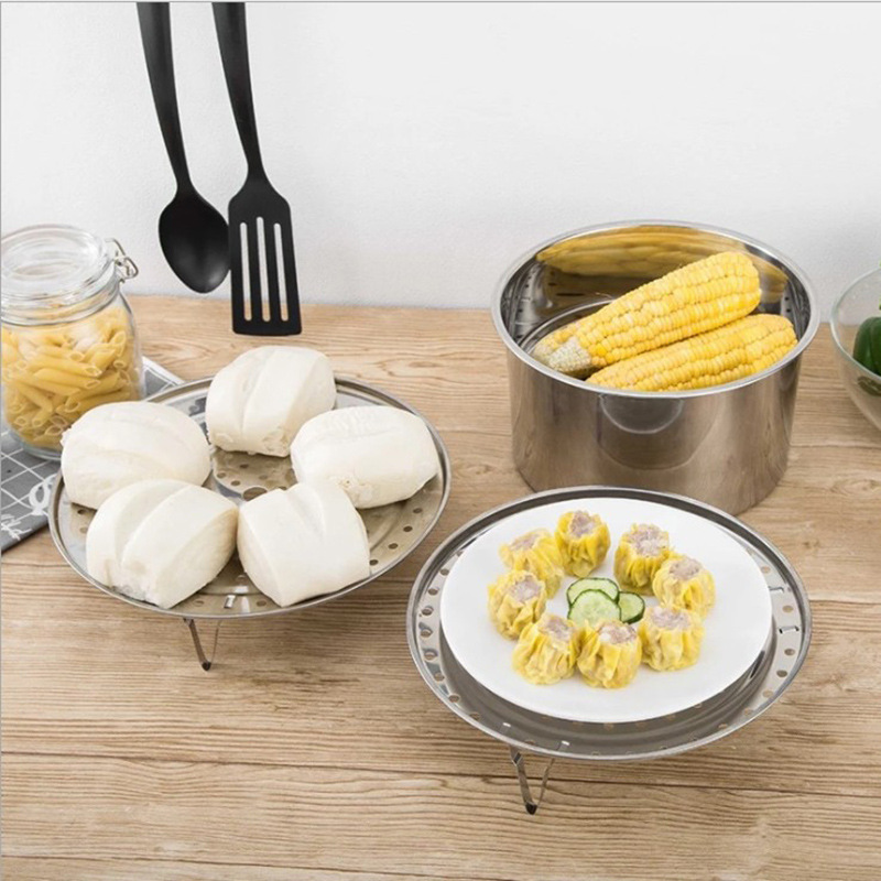 One Piece Dropshipping-Water Contactless Steam Rack Household Stainless Steel Steamer Plate Steamer Electric Pressure Cooker Steaming Rack Plate for Streaming Steamer Steamed Buns