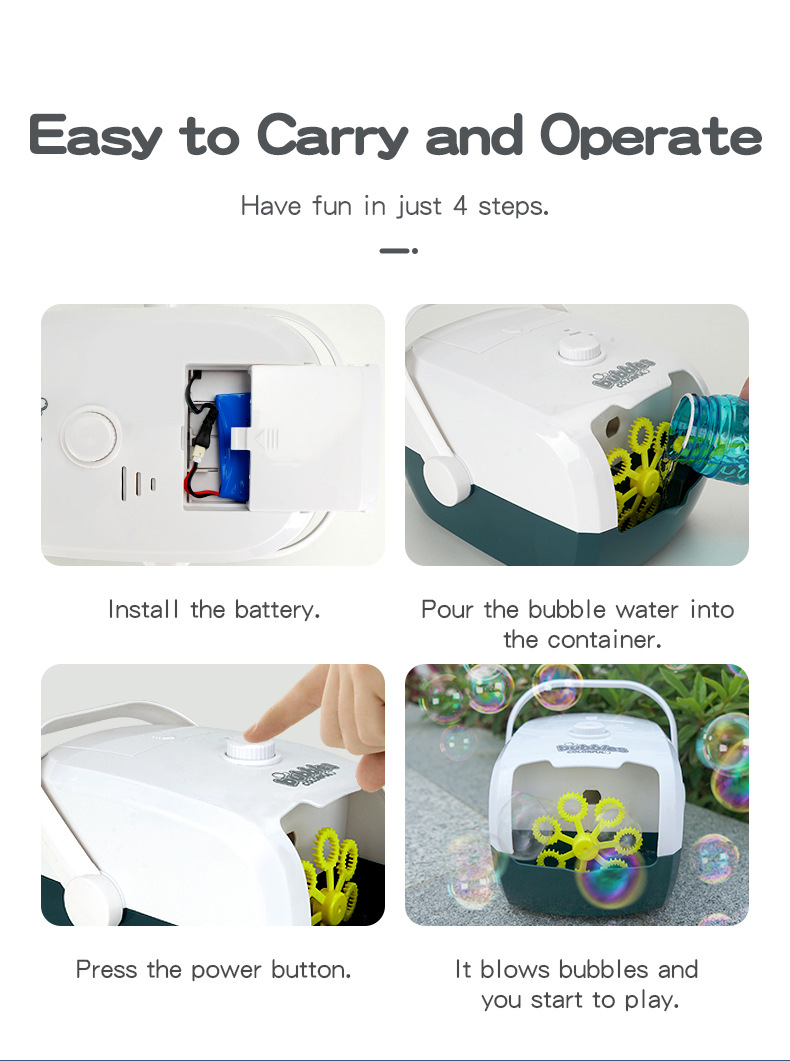 CrossBorder Electric Bubble Maker Portable Rice Cooker Children's Bubbles Blowing Toy Automatic Bubble Toy in Stock