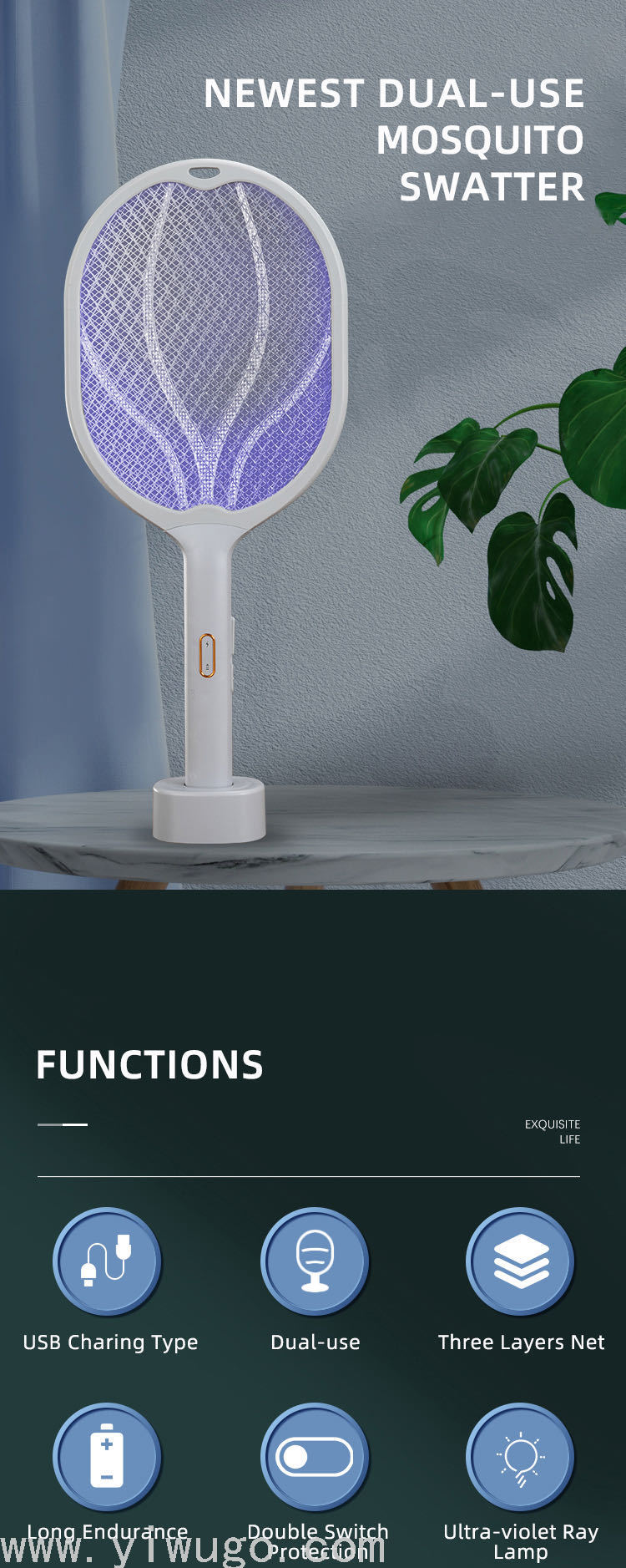 2021 Summer New Home Mosquito Killing Lamp USB Charging Photocatalyst Two-in-One Electric Shock Electric Mosquito Swatter Factory Wholesale 2021 Summer New Home Mosquito Killing Lamp USB Charging Photocatalyst Two-in-One Electric Shock Electric Mosquito Swatter Factory Wholesale
