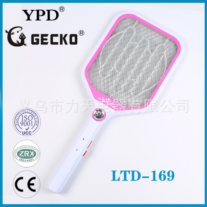 Factory Direct Sales GECKO-LTD-169 Super High Quality with LED Lighting Lamp Rechargeable Electric Mosquito Swatter 22x54cm
