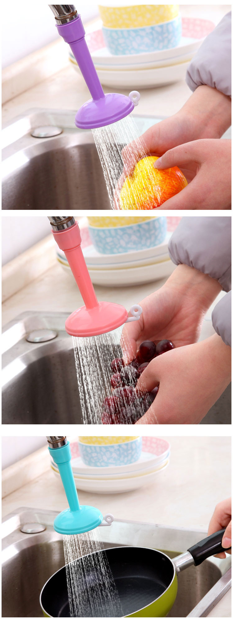 Faucet Medical Stone Water Filter Universal Splash-Proof Shower Retractable Tap Water Water Saving Device Nozzle with Filter Tip
