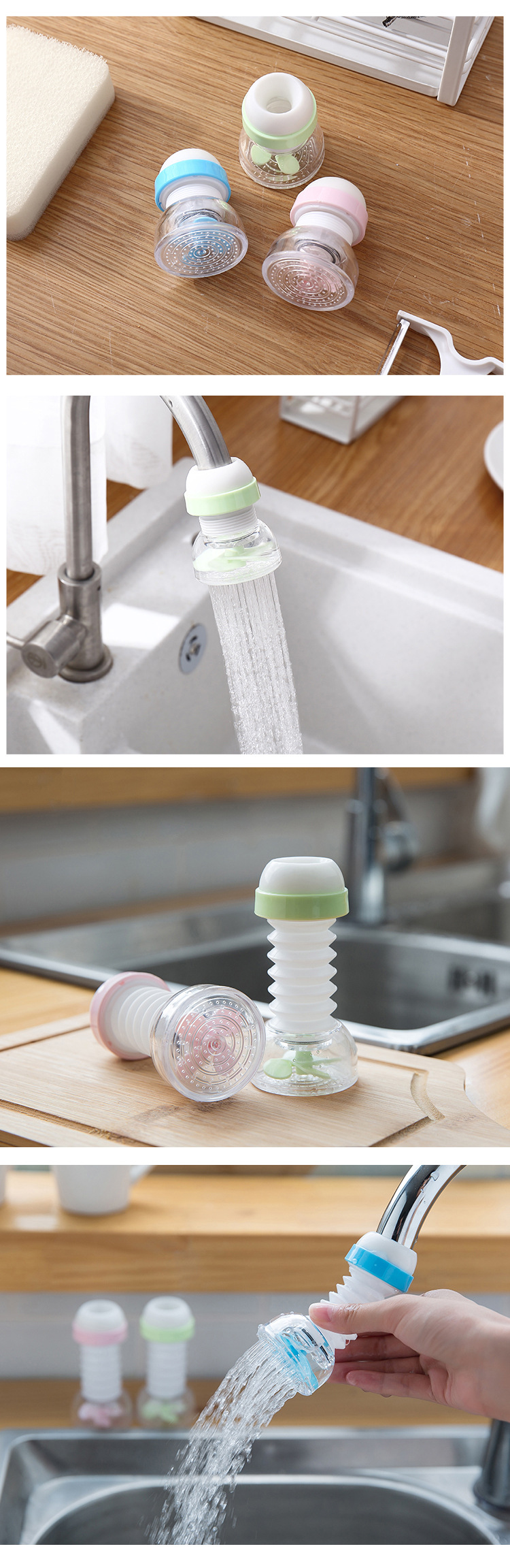 Faucet Medical Stone Water Filter Universal Splash-Proof Shower Retractable Tap Water Water Saving Device Nozzle with Filter Tip