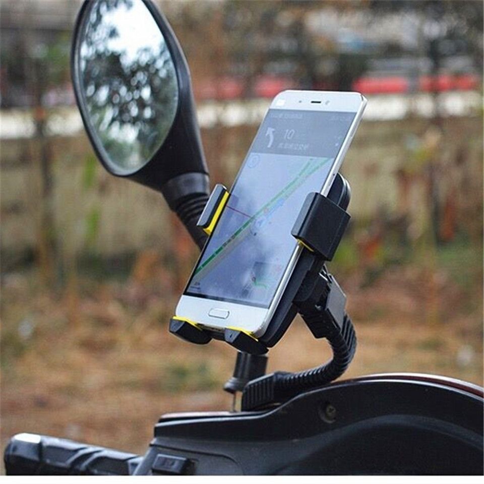 Automatic Lock Motorcycle Dedicated Phone Bracket Rearview Mirror of Electric Vehicle Navigation Bracket Factory Direct Sales