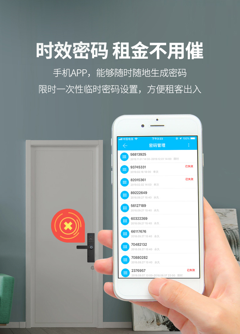 Inner Door Wooden Door Office Door Bedroom Door Fingerprint Lock Chinese And English Graffiti WiFi Bluetooth Pass Smart Lock Inner Door Wooden Door Office Door Bedroom Door Fingerprint Lock Chinese And English Graffiti WiFi Bluetooth Pass Smart Lock