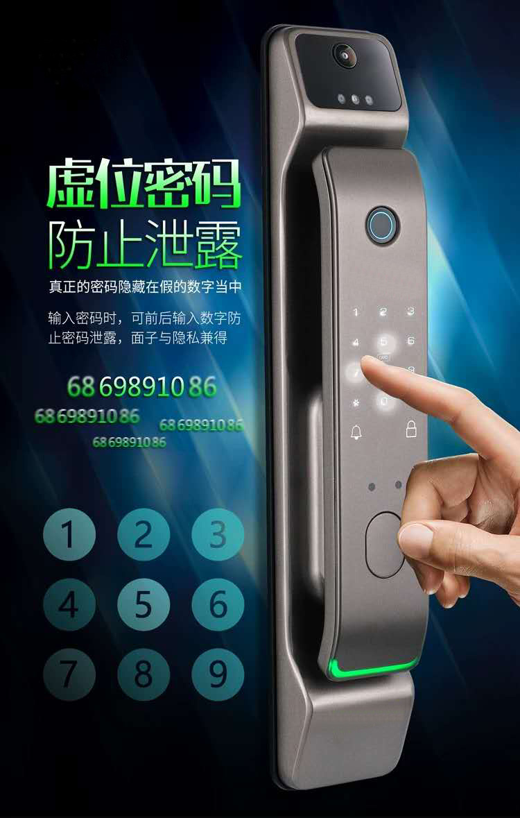 3D Face Recognition Automatic Fingerprint Lock Household Anti-Theft Door Password Smart Lock with Remote Monitoring Mobile Phone Remote