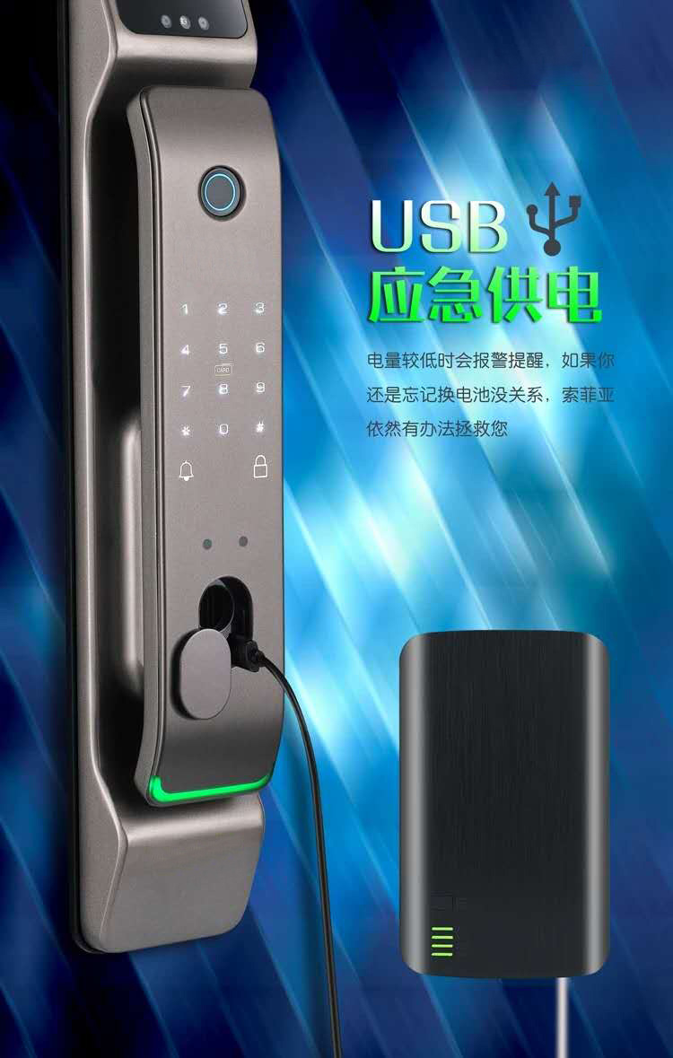 3D Face Recognition Automatic Fingerprint Lock Household Anti-Theft Door Password Smart Lock with Remote Monitoring Mobile Phone Remote